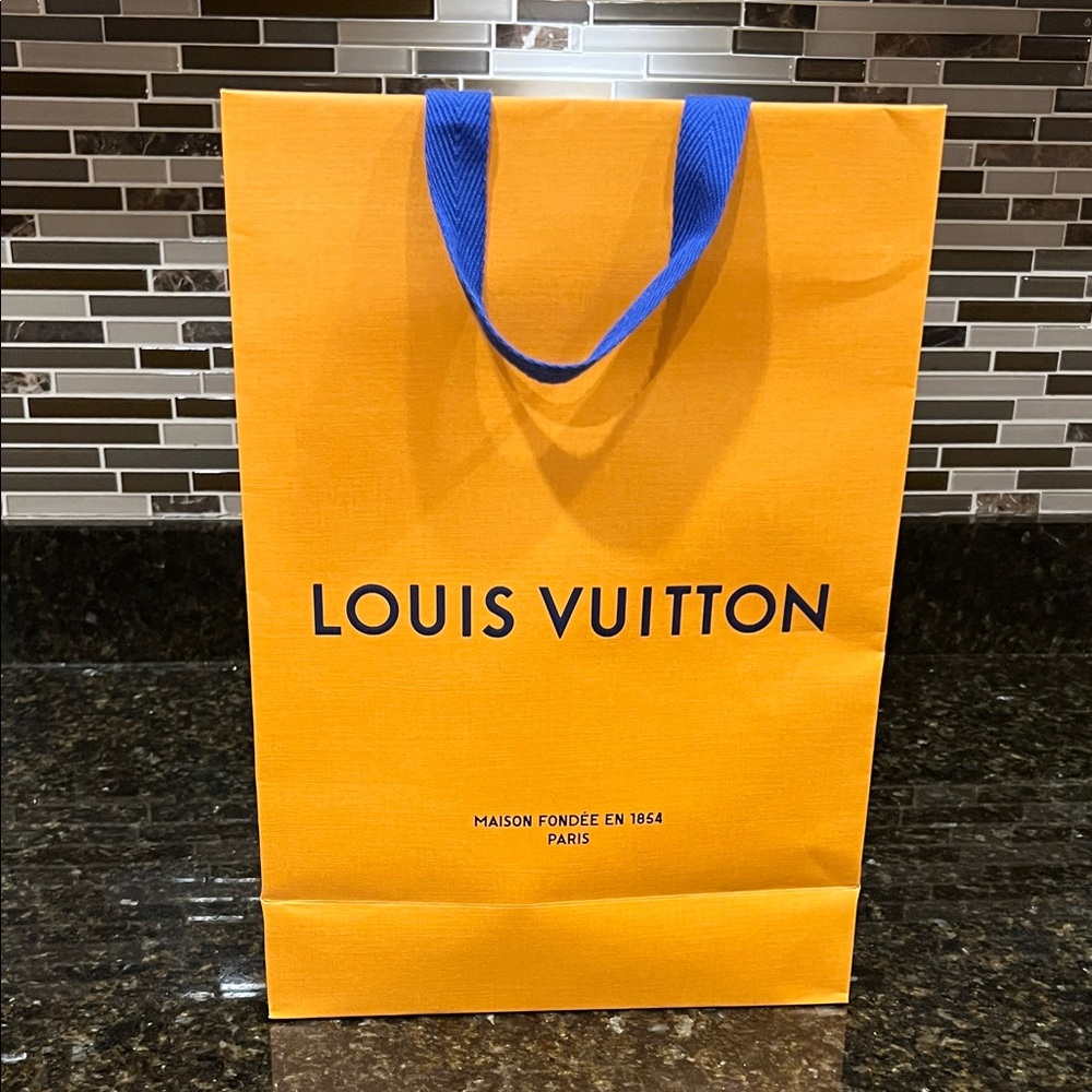 LV Vibrant Orange Bag with Blue Handles - Picture 3 of 13